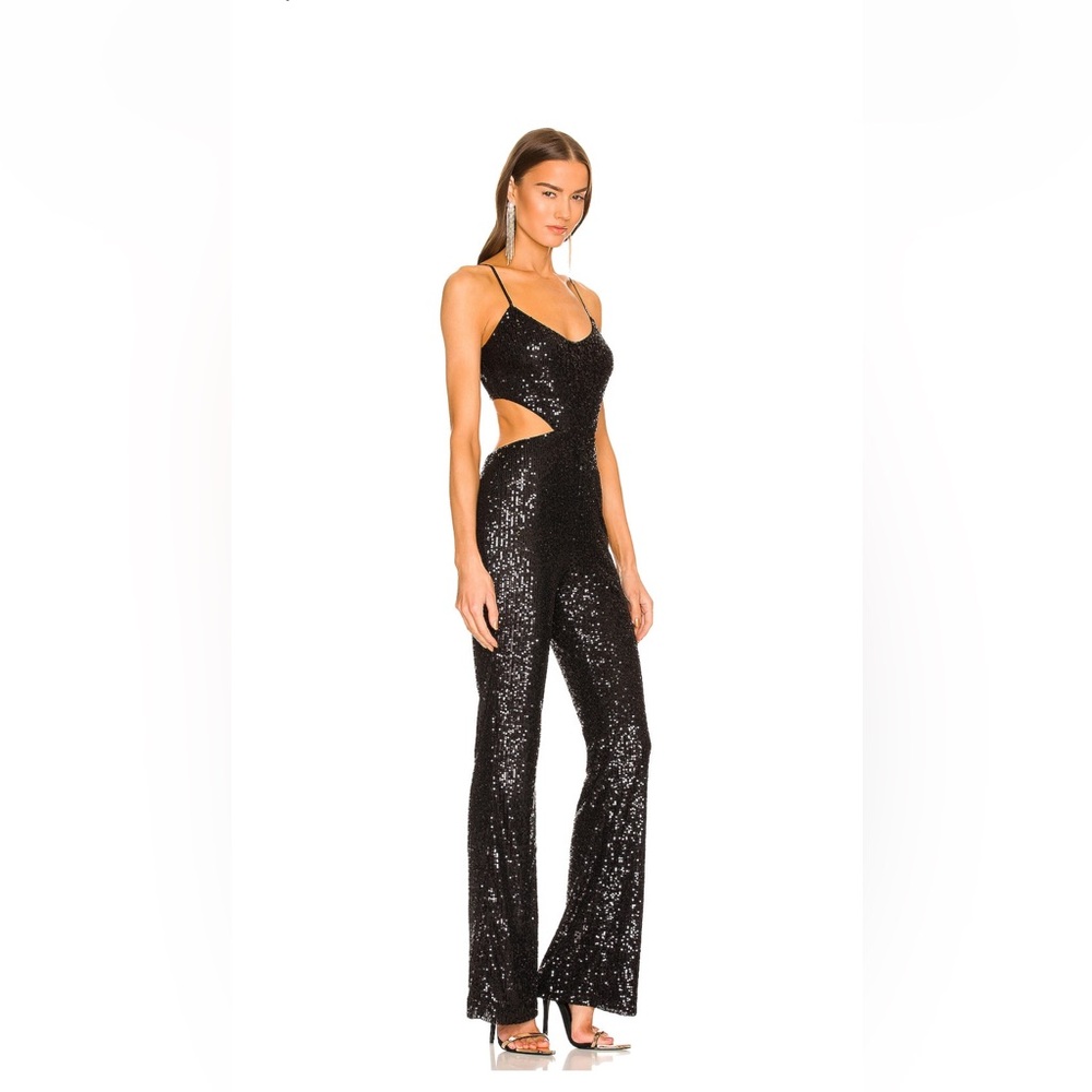 Michael Costello Black Sequin Jumpsuit size Small! NWT!!